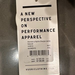 Vuori Alpine Sherpa Fleece Jacket Women’s XXL NWT